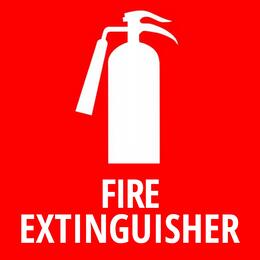 Sticker - Fire Extinguisher - 100mm x 100mm