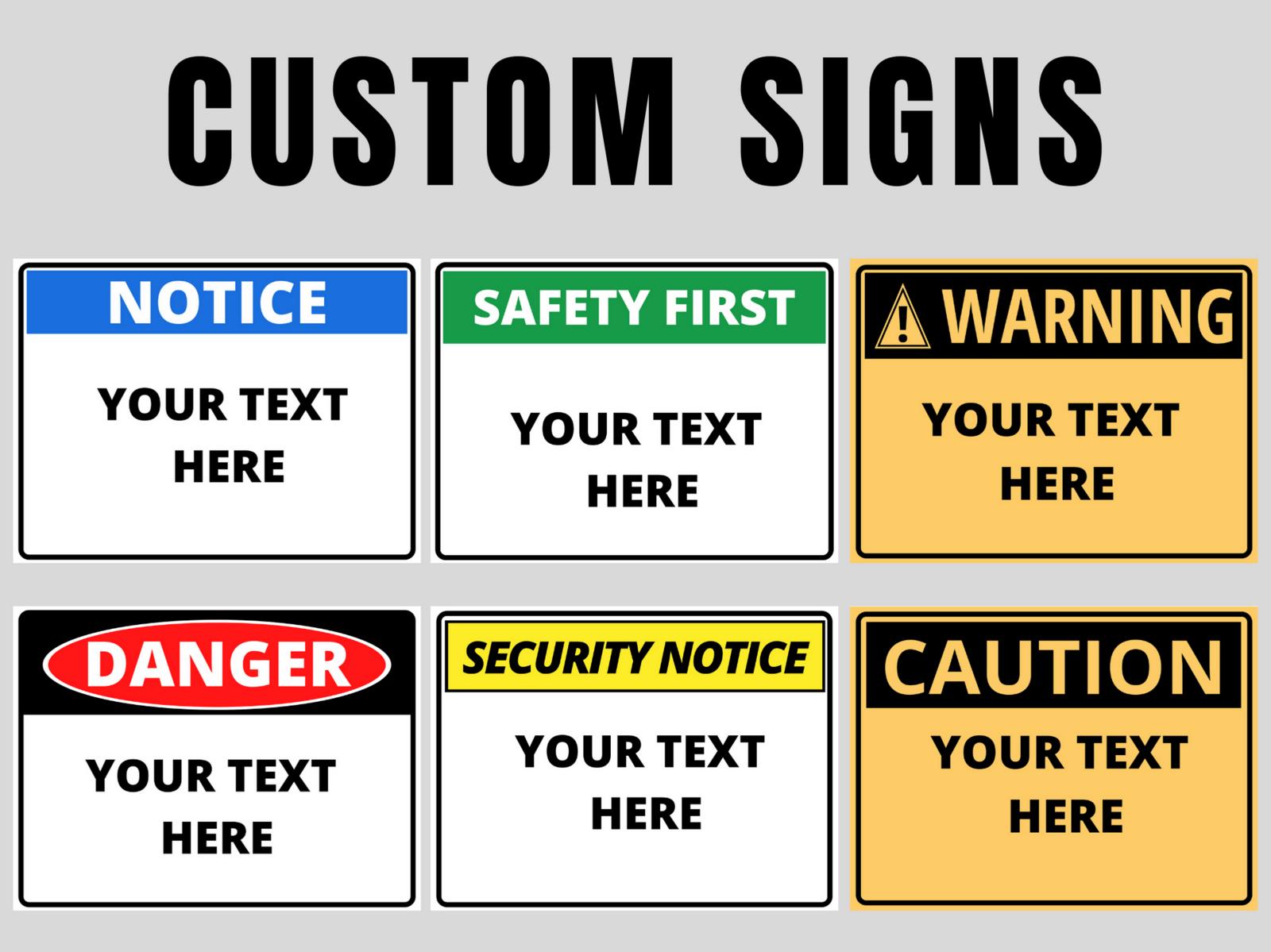 Custom Workplace Safety Signs