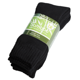 3 Pack (6-10) BAMBOO Extra Thick Work Socks, Black