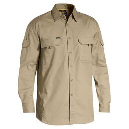 BISLEY BS6414 X Airflow Ripstop Long Sleeve Shirt - Khaki
