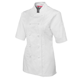 JB's Ladies Short Sleeve Chef's Jacket - White