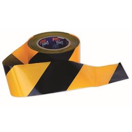 100m Yellow/Black Striped Barricade Tape