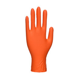 [L] Portwest A930 Orange HD Nitrile Disposable Gloves - Box 100
