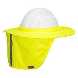PORTWEST HA21 Hi-Vis Hard Hat Brim with Neck Shade [Yellow]