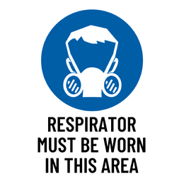 Corflute Sign - 450x300mm - Respirator Must Be Worn In This Area
