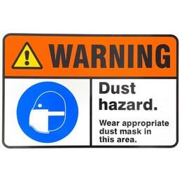 Corflute Sign - 450x300mm - Warning Dust Hazard