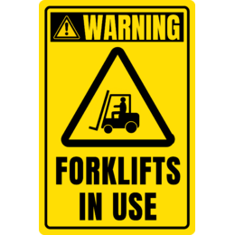 450x300mm Metal Sign - Forklifts in use