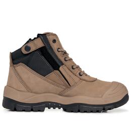 MONGREL Zip Sider Boots with Scuff Cap - Stone, Size 9