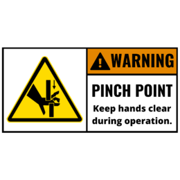 Sticker - Pinch Point - 200mm x 100mm