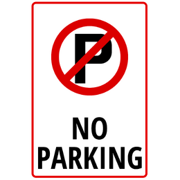 No Parking Sign - with arrows
