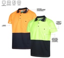 WORKIT 5005ON Short Sleeve Polo Orange/Navy