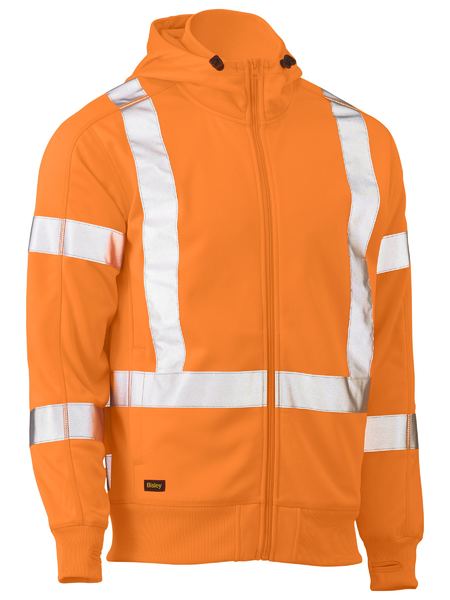 BISLEY BK6819XT X Taped Zip Front Fleece Hoodie, Orange