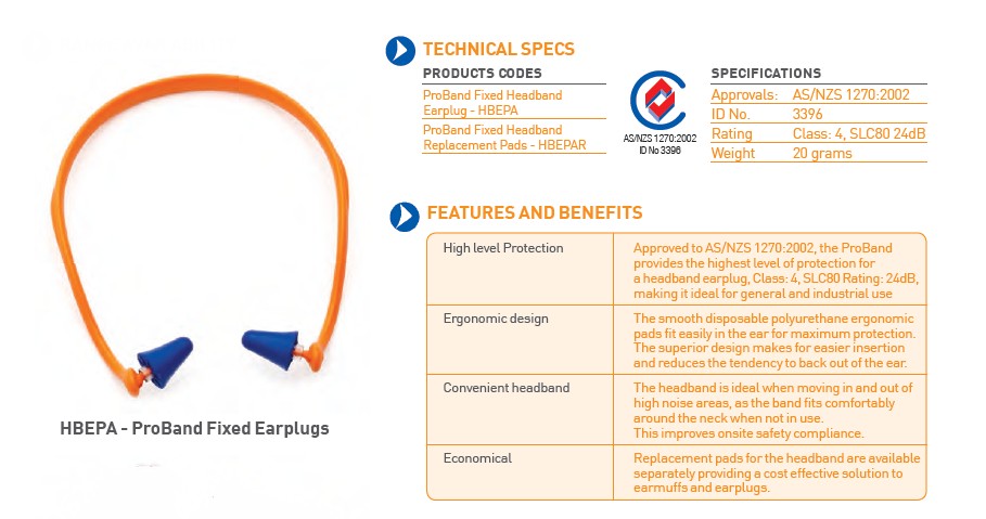 PROCHOICE PRO-BAND Neckband Earplugs (HBEPA)