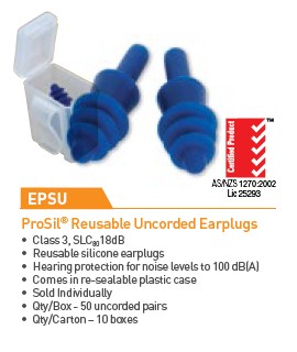PROCHOICE PRO-SIL Reusable Uncorded Earplugs (EPSU)