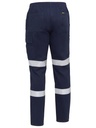 BISLEY BPC6029T Elastic Waist Reflective Taped Cargo Pants - Navy