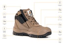 461060|Stone MONGREL Zip Sider Boots w Scuff Cap