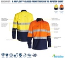 BISLEY BSC6415T Airflow Closed Front Taped Ripstop Long Sleeve Shirt