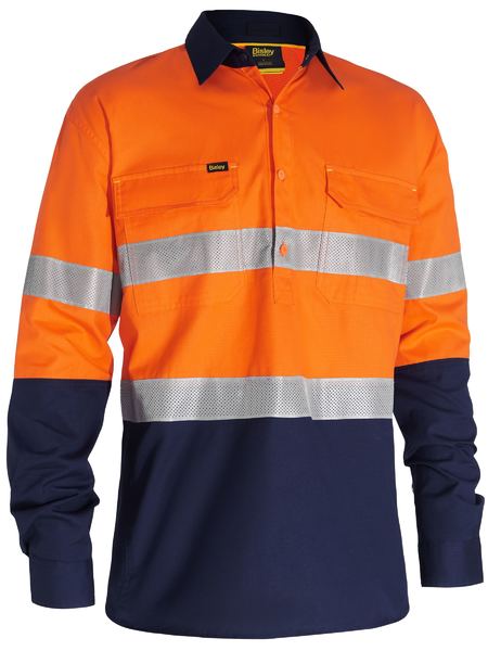 BISLEY BSC6415T Airflow Closed Front Taped Ripstop Long Sleeve Shirt