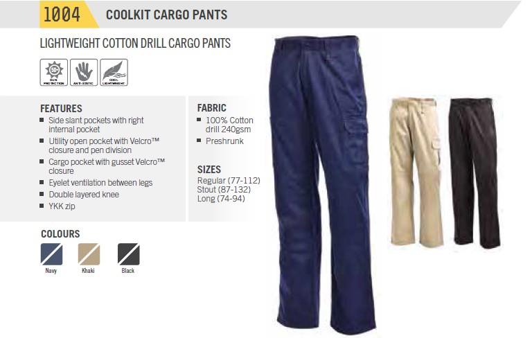 WORKIT 1004 Lightweight Navy Cargo Pants