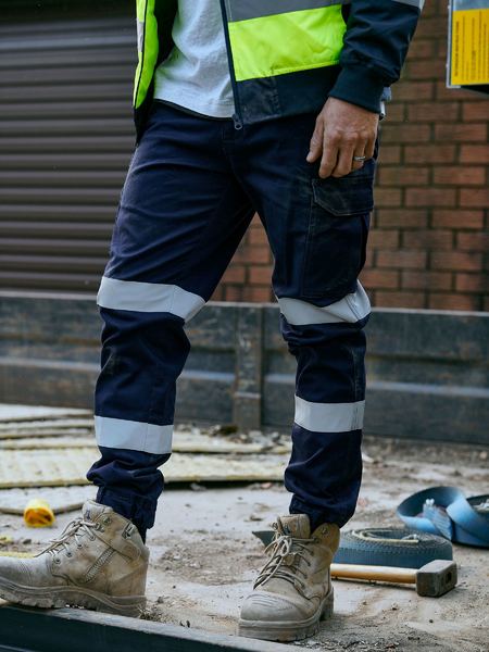 BISLEY BPC6028T Cuffed Reflective Taped Cargo Pants - Navy
