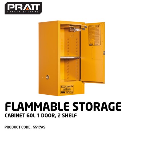 PRATT 5517AS FLAMMABLE LIQUID STORAGE CABINET, 60L