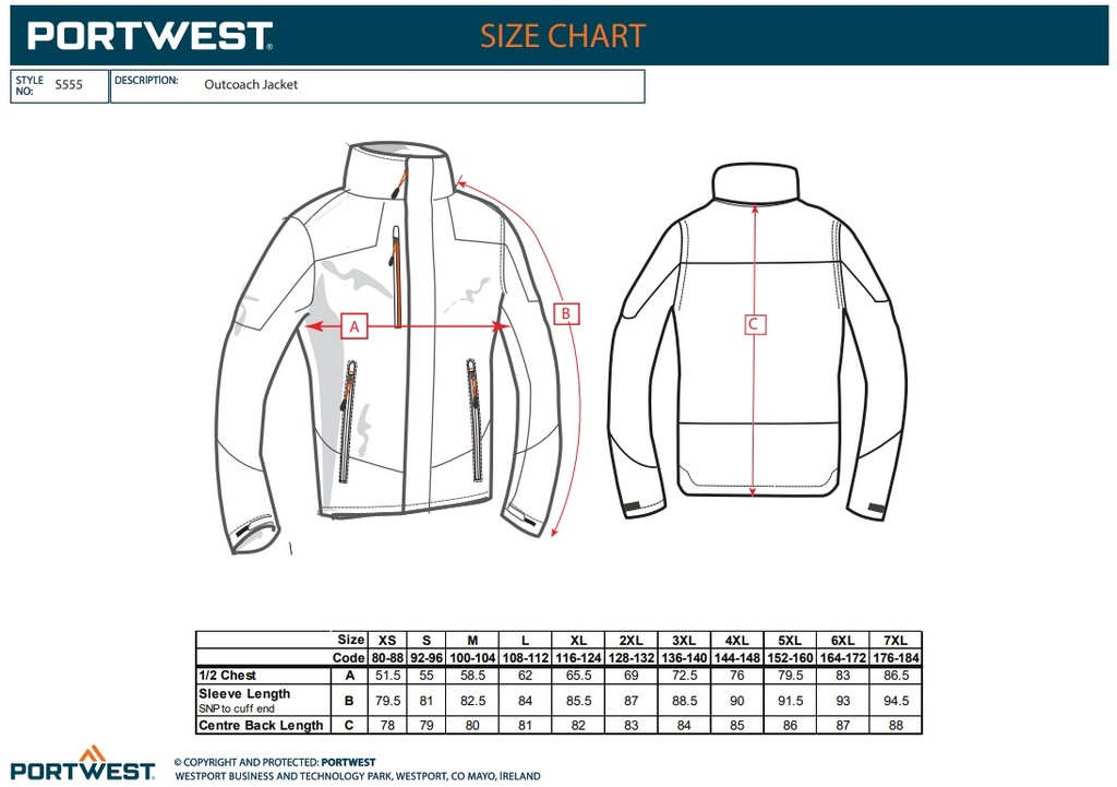PORTWEST S555 Rain Jacket