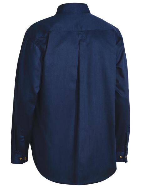 Bisley BSC6433 Closed Front Cotton Drill Shirt - Navy