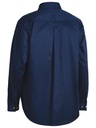 Bisley BSC6433 Closed Front Cotton Drill Shirt - Navy