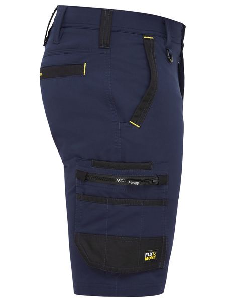 BISLEY BSHC1332 Flx & Move 4-Way Stretch Zip Cargo Shorts - Navy