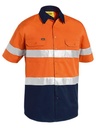 BISLEY BS1896 Reflective Taped Short Sleeve Lightweight Shirt