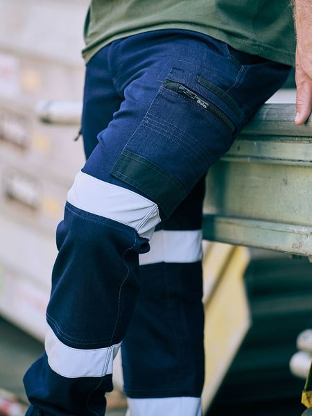 BISLEY BPC6335 FLX & MOVE Stretch Denim Cargo Cuffed Pants