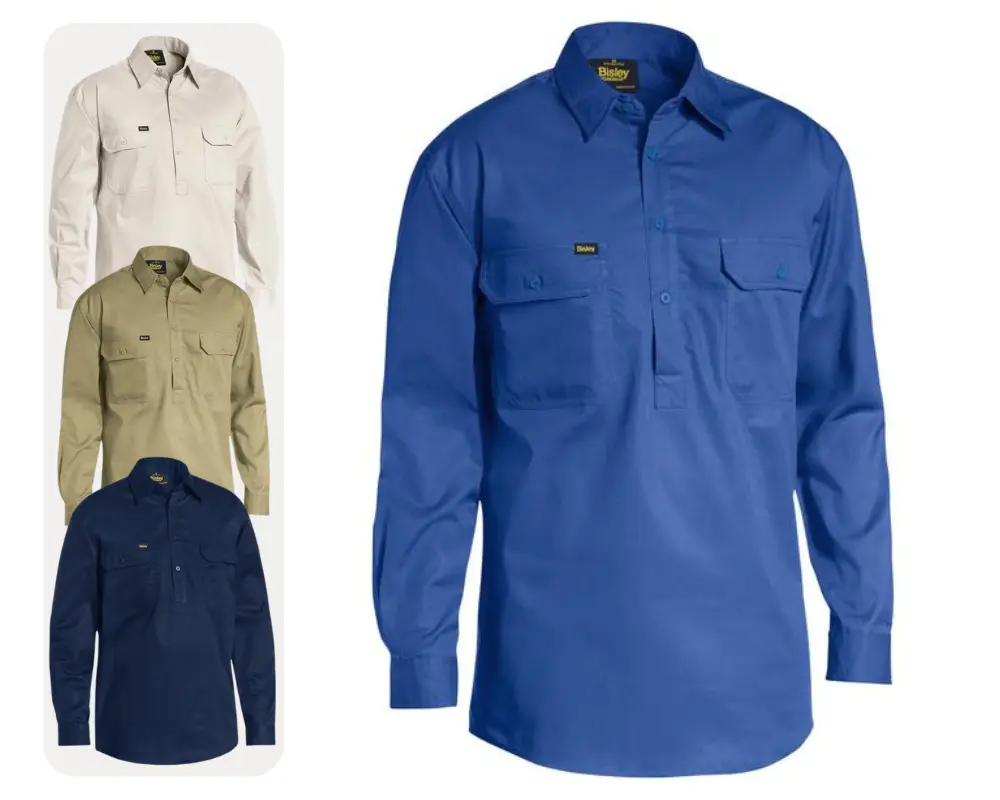 BISLEY BSC6820 Closed front cool lightweight shirts.webp