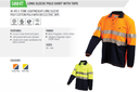 WORKIT 5004T Hi-Vis Taped Long Sleeve Polo Yellow/Navy