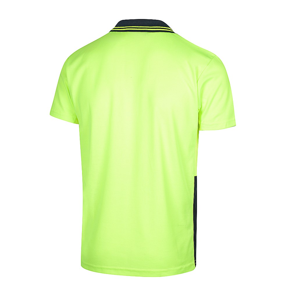 WORKIT 5005 Short Sleeve Polo Shirt Yellow/Navy