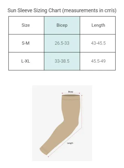 SPA Sun Sleeve Size Chart.webp