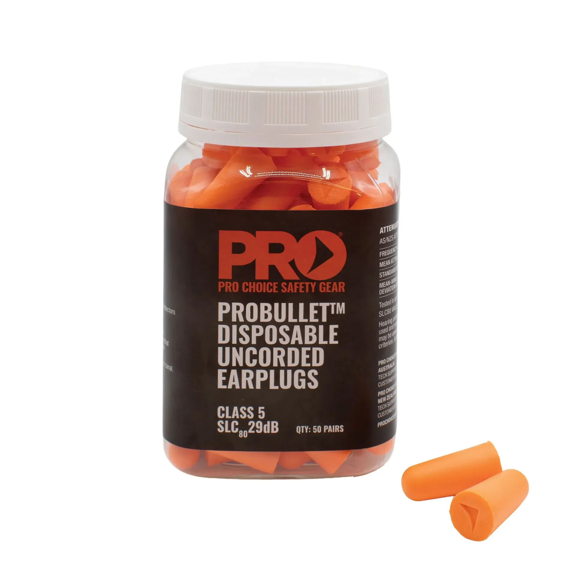 [PC-EPOU-50] [50 PACK] PROCHOICE PROBULLET Uncorded Earplugs