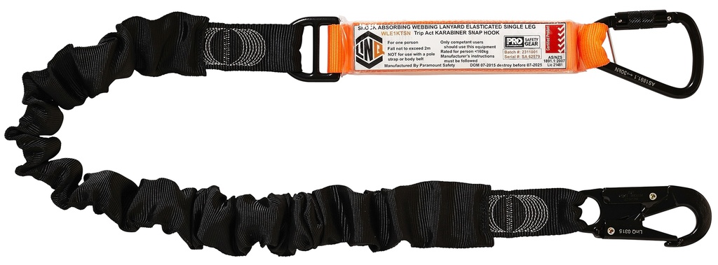 LINQ Elite Single Leg Elasticated Lanyard with Hardware KT & SN
