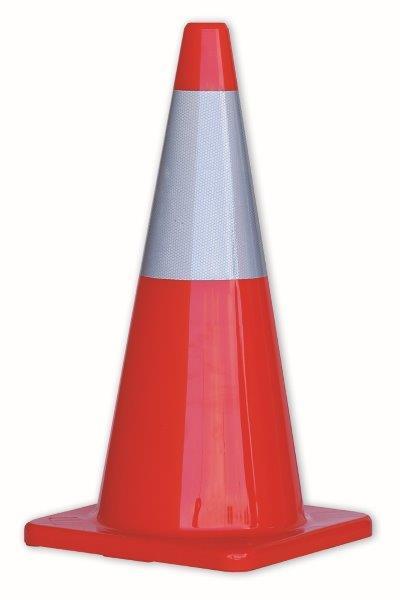 Orange PVC Traffic Cone 3M Reflective Tape 3.5kg 700mm