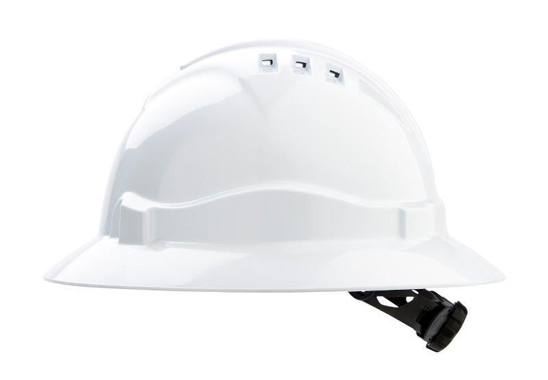 [PC-HHV6FB-W] PROCHOICE Full Brim Hard Hat (Vented) Ratchet Harness
