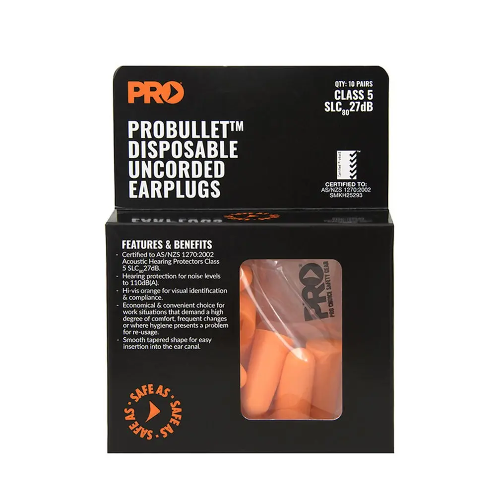 [10 PACK] PROCHOICE PROBULLET Uncorded Earplugs