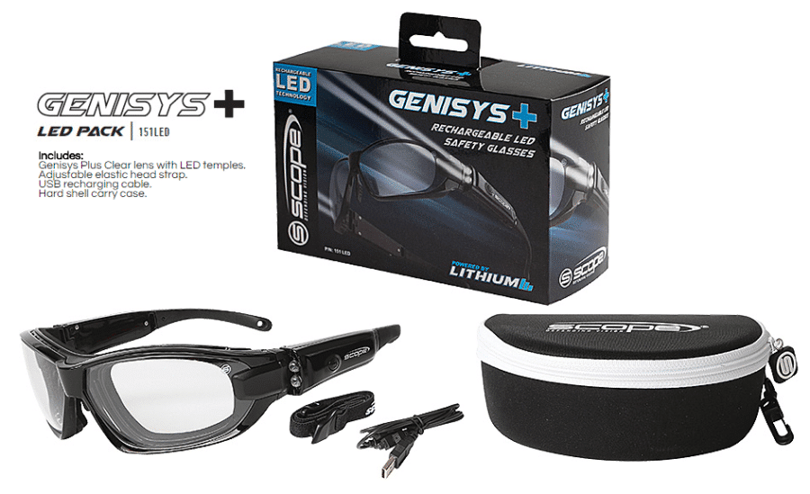 SCOPE 151LED Genisys Plus - Rechargeable LED Safety Glasses