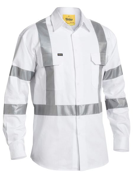 BISLEY BS6807T X-Back White HiVis Reflective Shirt