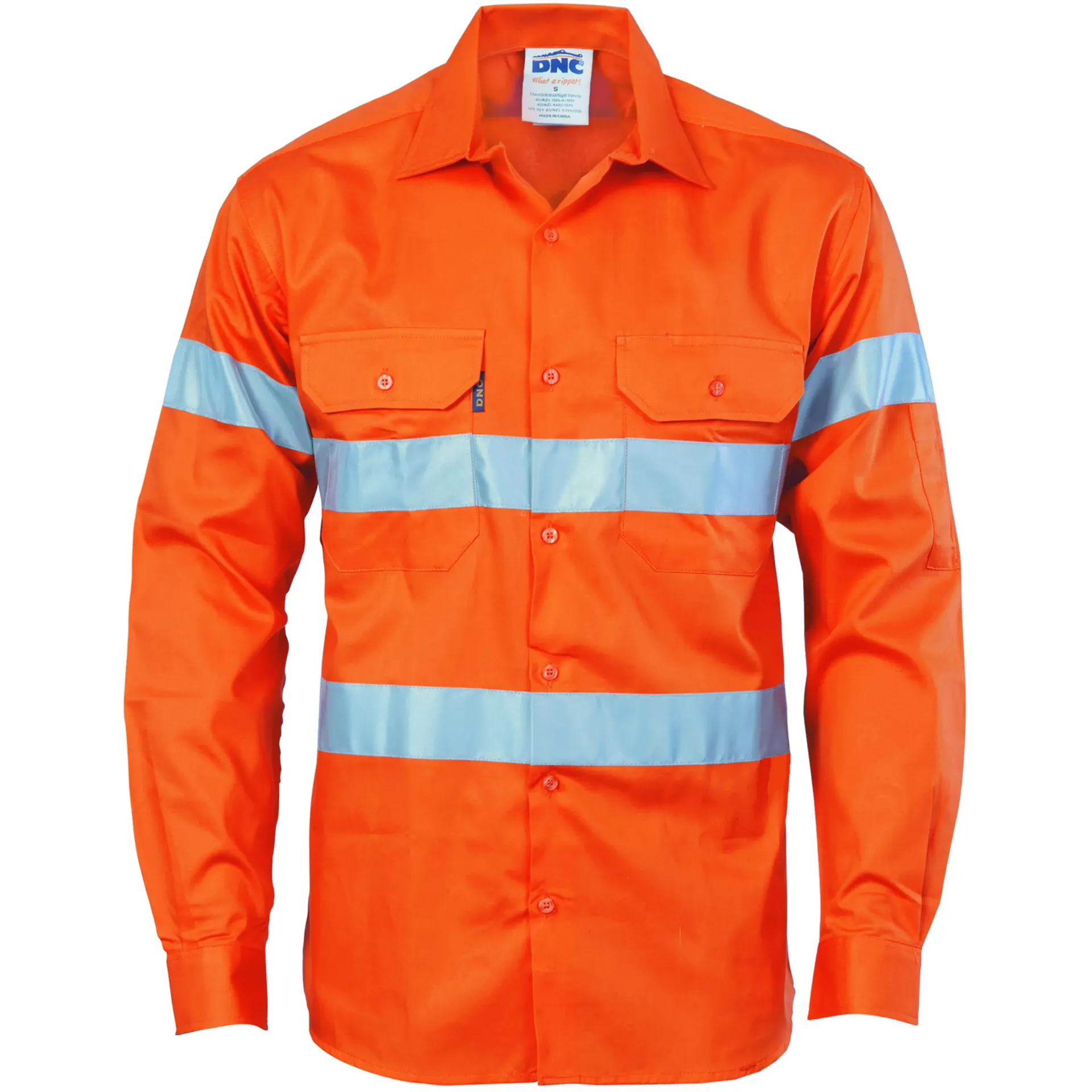 DNC 3535 HiVis Cotton Drill Work Shirt (Orange, 8XL)