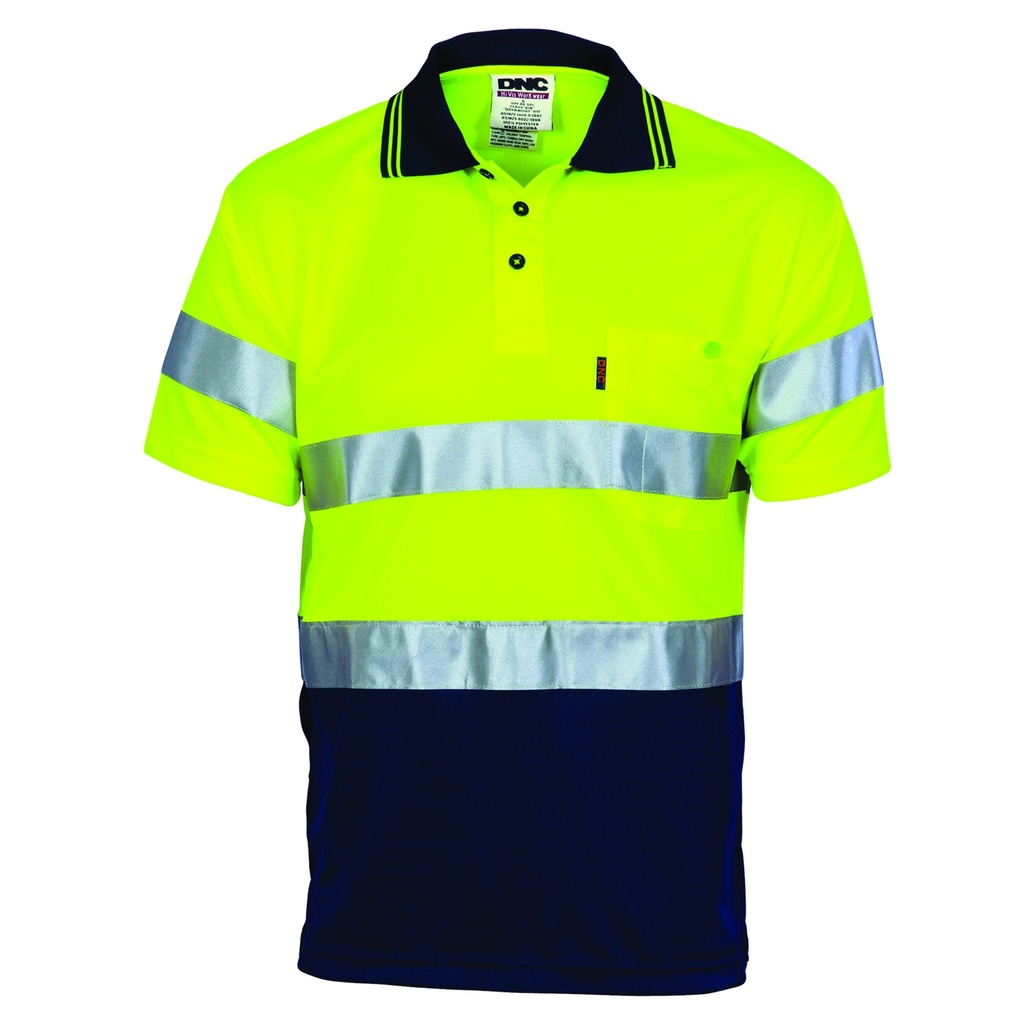 DNC 3715 HiVis Reflective Taped Polo Shirt