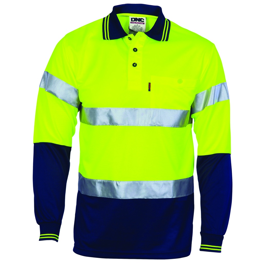 DNC 3716 HiVis Long Sleeve Polo Shirt