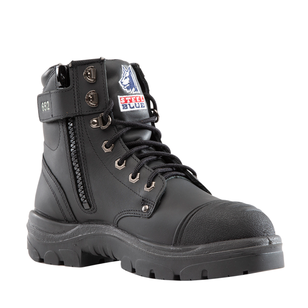[SB-312652-B03] 312652 | Black - STEEL BLUE Argyle ZIP Scuff Boots (3)