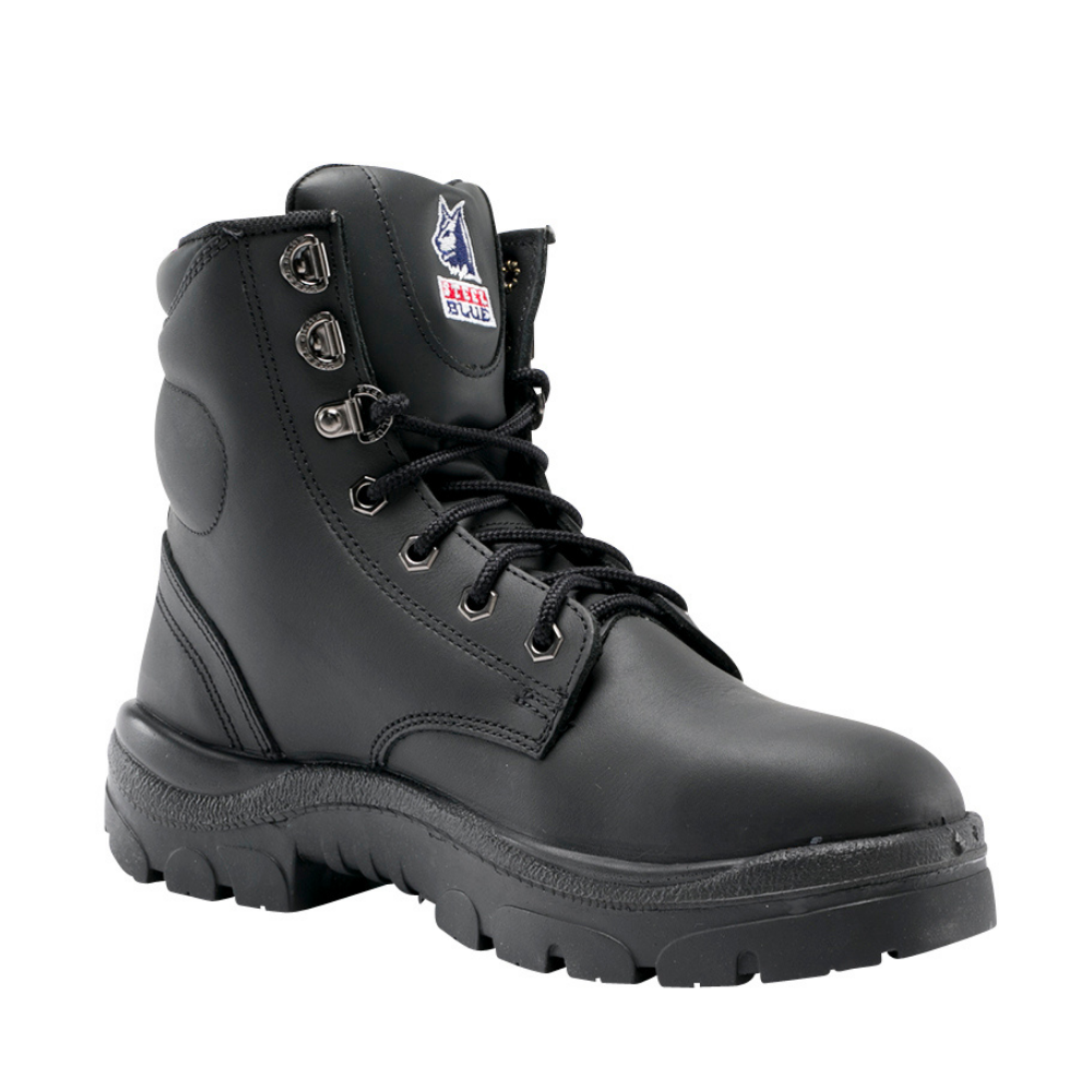 512702 | STEEL BLUE Ladies Black LACE-UP Argyle Boots