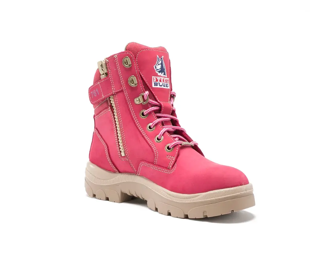 [SB-512761-P04] 512761 | STEEL BLUE Southern Cross Zip Ladies Boots (Pink, 4)