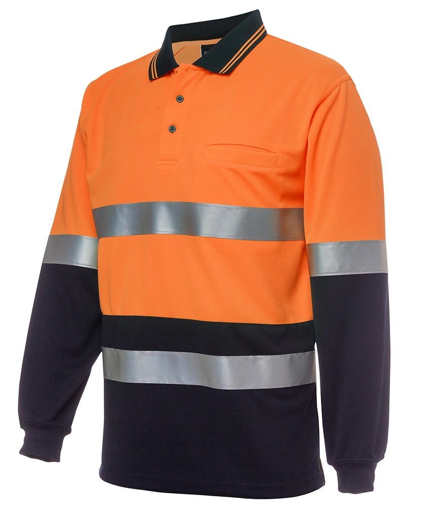 JB's 6HVSL JB's HiVis Taped Long Sleeve Polo Shirt