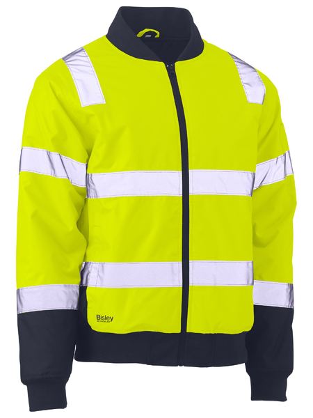[BW-BJ6730T-YN2XS] BISLEY BJ6730T Taped Bomber Jacket (2XS, Yellow-Navy)